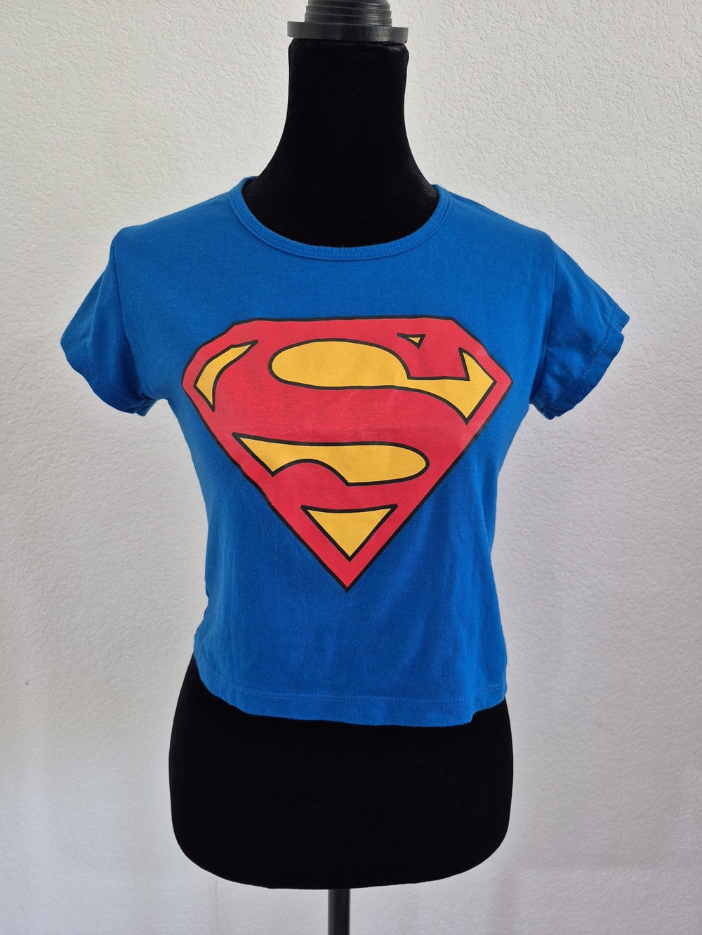 Superman Logo Blue Crop Tee